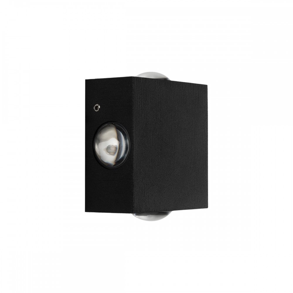 GLOBOSTAR® HIKARI 60686 Μοντέρνο Φωτιστικό Τοίχου - Απλίκα LED 8W 1000lm 30° AC 220-240V Αδιάβροχο IP65 Θερμό Λευκό 2700K - CREE XPE Chip & TÜV SÜD Driver - Μαύρο Ματ - Μ9 x Π4 x Υ9cm - 5 Χρόνια Εγγύηση