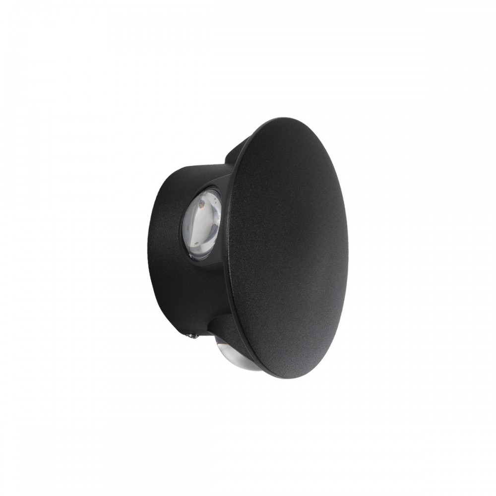 GLOBOSTAR® SOL 60689 Μοντέρνο Φωτιστικό Τοίχου - Απλίκα LED 8W 1000lm 30° AC 220-240V Αδιάβροχο IP65 Θερμό Λευκό 2700K - CREE XPE Chip & TÜV SÜD Driver - Μαύρο Ματ - Μ10 x Π5 x Υ10cm - 5 Χρόνια Εγγύηση