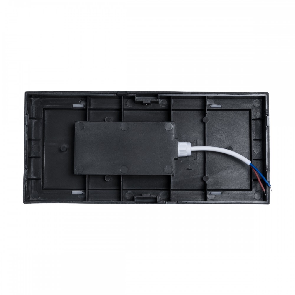 GLOBOSTAR® HORIZON 60693 Φωτιστικό Τοίχου - Απλίκα Εσωτερικού/Εξωτερικού Χώρου LED 15W 1575lm 120° AC175-265V Αδιάβροχο IP65 - Πλαστικό Σώμα - Φυσικό λευκό 4500K - Μ23.5 x Π11 x Υ10cm - Μαύρο - Bridgelux Chip - 3 Χρόνια Εγγύηση