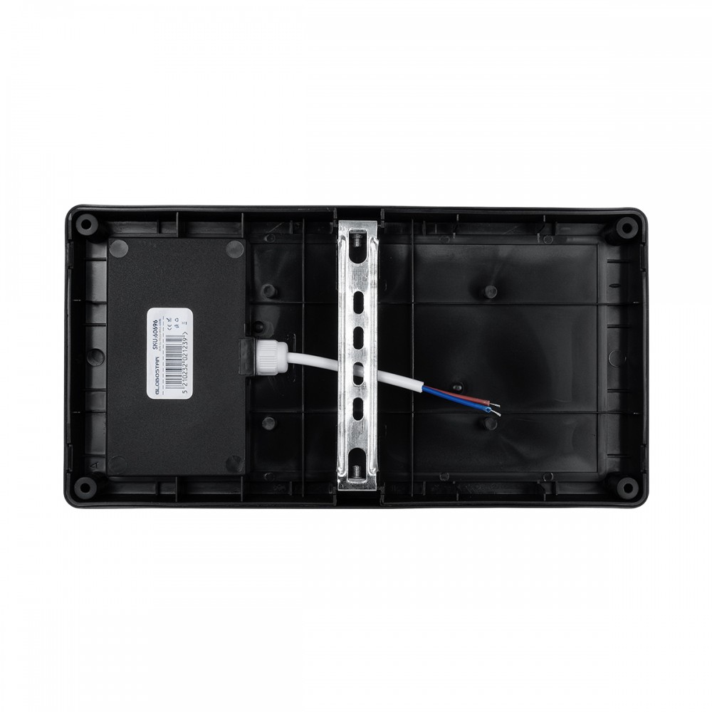 GLOBOSTAR® CELESTIAL 60696 Φωτιστικό Τοίχου - Απλίκα Εσωτερικού/Εξωτερικού Χώρου LED 15W 1575lm 120° AC175-265V Αδιάβροχο IP65 - Πλαστικό Σώμα - Φυσικό λευκό 4500K - Μ26 x Π9 x Υ13.5cm - Μαύρο - Bridgelux Chip - 3 Χρόνια Εγγύηση
