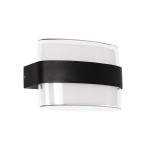 GLOBOSTAR® EMPIRE 60783 Μοντέρνο Φωτιστικό Τοίχου - Απλίκα LED 12W 1200lm 120° AC 220-240V Αδιάβροχο IP65 Θερμό Λευκό 2700K - Bridgelux SMD Chip & TÜV SÜD Driver - Μαύρο Ματ - Μ18.5 x Π9 x Υ12cm - 3 Χρόνια Εγγύηση