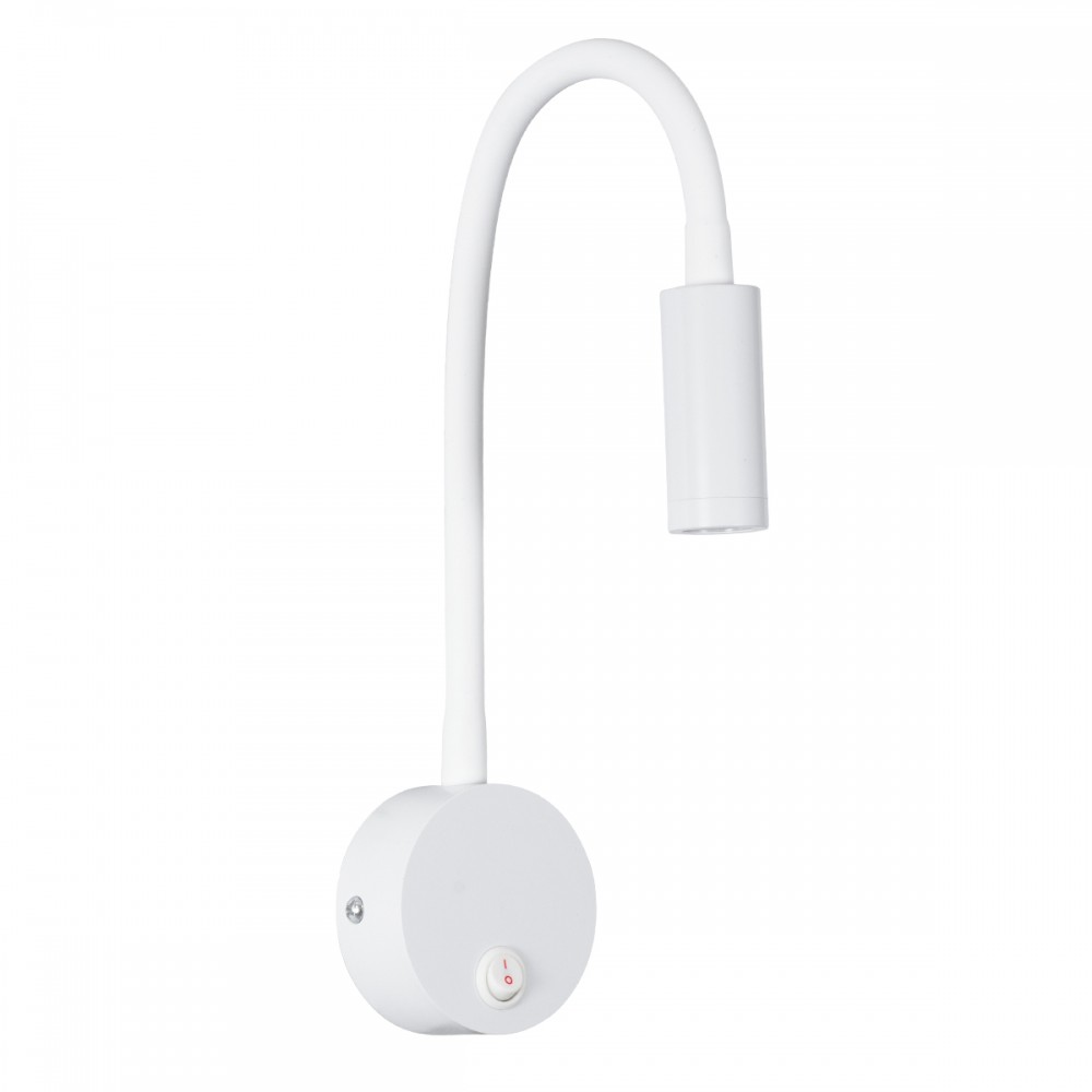 GloboStar® GOOSE 60876 Μοντέρνο Φωτιστικό Τοίχου - Απλίκα Ξενοδοχείου Bed Side LED 3W 300lm 36° AC 220-240V - Reading Light - Μ6.5 x Π15 x Υ24.5cm - Φυσικό Λευκό 4500K - Λευκό