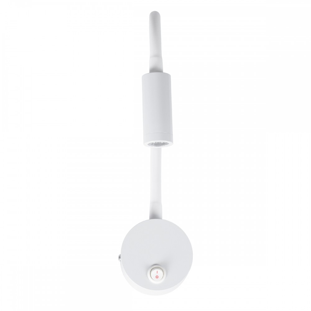 GloboStar® GOOSE 60876 Μοντέρνο Φωτιστικό Τοίχου - Απλίκα Ξενοδοχείου Bed Side LED 3W 300lm 36° AC 220-240V - Reading Light - Μ6.5 x Π15 x Υ24.5cm - Φυσικό Λευκό 4500K - Λευκό