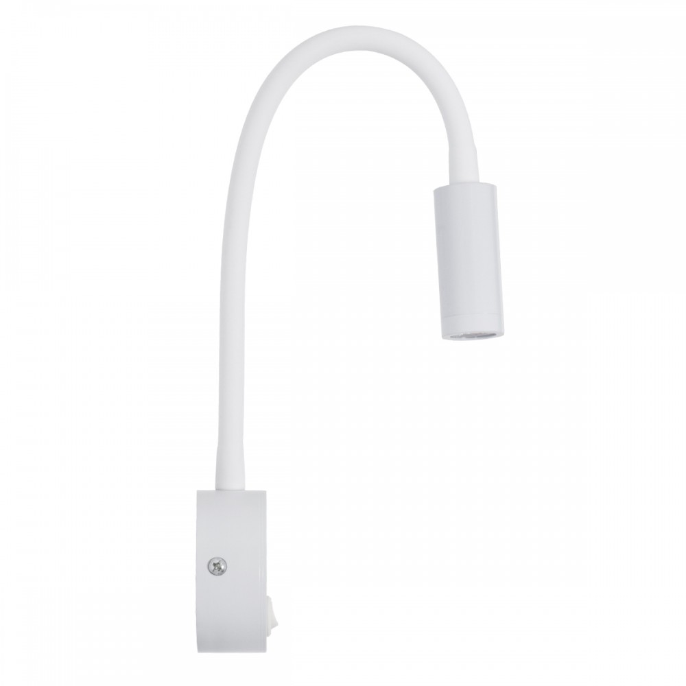 GloboStar® GOOSE 60876 Μοντέρνο Φωτιστικό Τοίχου - Απλίκα Ξενοδοχείου Bed Side LED 3W 300lm 36° AC 220-240V - Reading Light - Μ6.5 x Π15 x Υ24.5cm - Φυσικό Λευκό 4500K - Λευκό