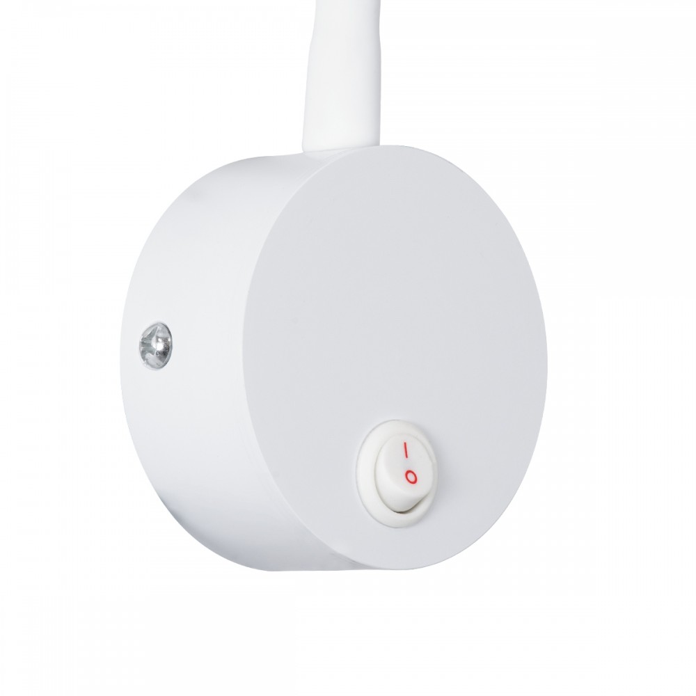 GloboStar® GOOSE 60876 Μοντέρνο Φωτιστικό Τοίχου - Απλίκα Ξενοδοχείου Bed Side LED 3W 300lm 36° AC 220-240V - Reading Light - Μ6.5 x Π15 x Υ24.5cm - Φυσικό Λευκό 4500K - Λευκό
