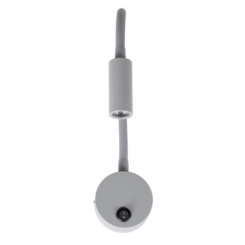 GloboStar® GOOSE 60877 Μοντέρνο Φωτιστικό Τοίχου - Απλίκα Ξενοδοχείου Bed Side LED 3W 300lm 36° AC 220-240V - Reading Light - Μ6.5 x Π15 x Υ24.5cm - Φυσικό Λευκό 4500K - Γκρι Ανθρακί