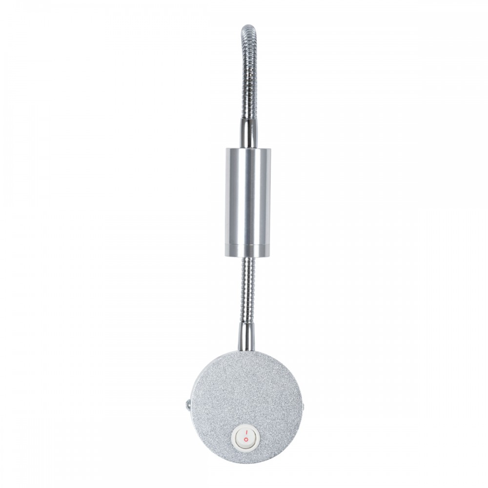 GloboStar® GOOSE 60879 Μοντέρνο Φωτιστικό Τοίχου - Απλίκα Ξενοδοχείου Bed Side LED 3W 300lm 36° AC 220-240V - Reading Light - Μ6.5 x Π15 x Υ24.5cm - Φυσικό Λευκό 4500K - Ασημί Νίκελ