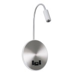 GloboStar® GOOSE 60884 Μοντέρνο Φωτιστικό Τοίχου - Απλίκα Ξενοδοχείου Bed Side LED 6W 600lm 36° & 360° AC 220-240V - Reading Light & 360° Κρυφός Φωτισμός - Φορτιστής USB 3A - Μ15.5 x Π15 x Υ30.5cm - Φυσικό Λευκό 4500K - Ασημί Νίκελ