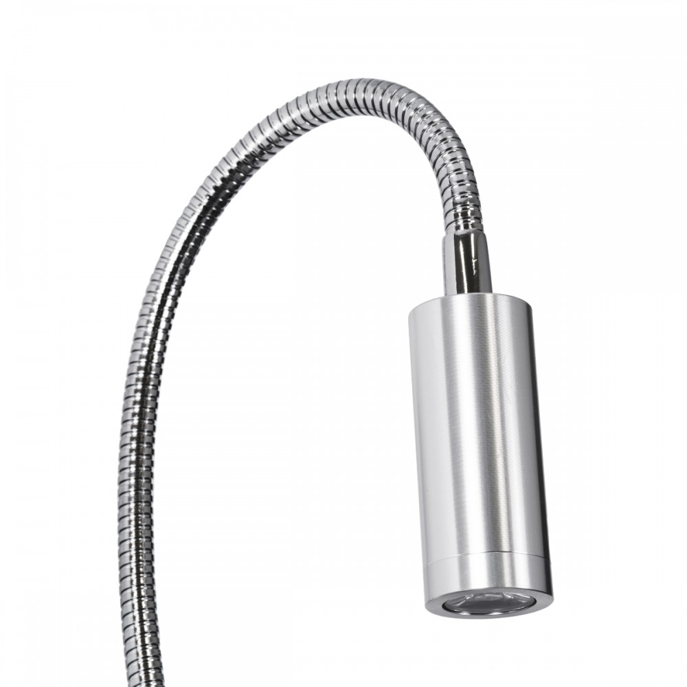 GloboStar® GOOSE 60884 Μοντέρνο Φωτιστικό Τοίχου - Απλίκα Ξενοδοχείου Bed Side LED 6W 600lm 36° & 360° AC 220-240V - Reading Light & 360° Κρυφός Φωτισμός - Φορτιστής USB 3A - Μ15.5 x Π15 x Υ30.5cm - Φυσικό Λευκό 4500K - Ασημί Νίκελ