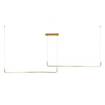 GloboStar® LINARIA DUO 60926 Κρεμαστό Φωτιστικό Οροφής Design LED CCT 72W 8300lm 200° AC 220-240V - Εναλλαγή Φωτισμού μέσω Τηλεχειριστηρίου All In One Ψυχρό 6000k+Φυσικό 4500k+Θερμό 2700k Dimmable Μ220 x Π4 x Υ25cm - Χρυσό Πλατίνα - 3 Years Warranty