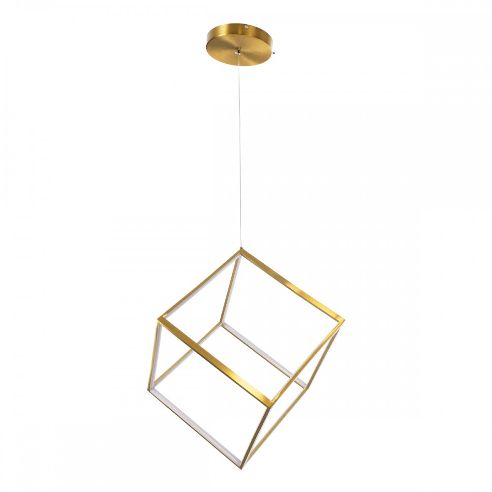 GloboStar® KIBOO 60930 Κρεμαστό Φωτιστικό Οροφής Design LED CCT 36W 4150lm 360° AC 220-240V - Εναλλαγή Φωτισμού μέσω Τηλεχειριστηρίου All In One Ψυχρό 6000k+Φυσικό 4500k+Θερμό 2700k Dimmable Μ40 x Π40 x Υ40cm - Χρυσό Πλατίνα - 3 Years Warranty