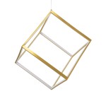 GloboStar® KIBOO 60930 Κρεμαστό Φωτιστικό Οροφής Design LED CCT 36W 4150lm 360° AC 220-240V - Εναλλαγή Φωτισμού μέσω Τηλεχειριστηρίου All In One Ψυχρό 6000k+Φυσικό 4500k+Θερμό 2700k Dimmable Μ40 x Π40 x Υ40cm - Χρυσό Πλατίνα - 3 Years Warranty