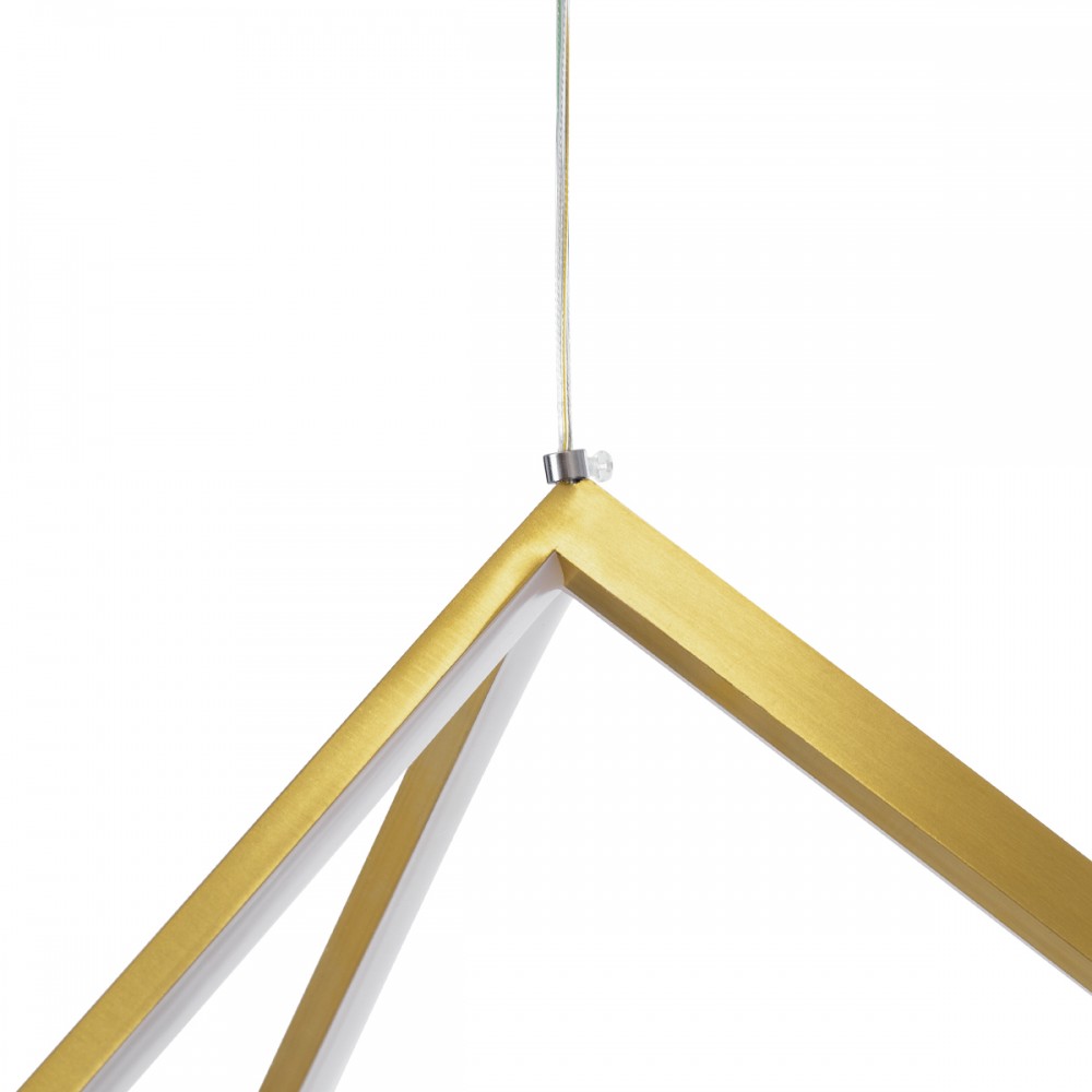 GloboStar® KIBOO 60930 Κρεμαστό Φωτιστικό Οροφής Design LED CCT 36W 4150lm 360° AC 220-240V - Εναλλαγή Φωτισμού μέσω Τηλεχειριστηρίου All In One Ψυχρό 6000k+Φυσικό 4500k+Θερμό 2700k Dimmable Μ40 x Π40 x Υ40cm - Χρυσό Πλατίνα - 3 Years Warranty