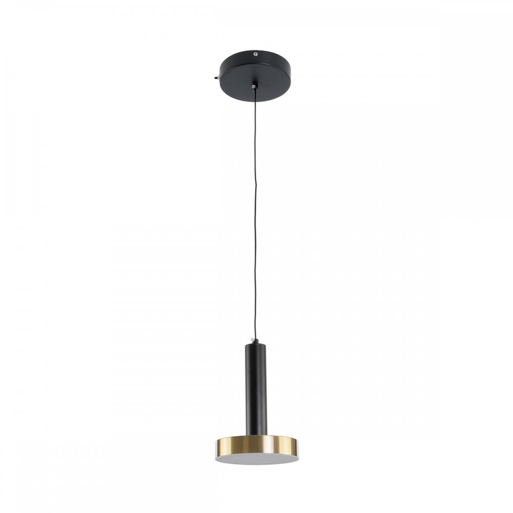 GLOBOSTAR® ZANE 60933 Κρεμαστό Φωτιστικό Design LED CCT 18W 2016lm 120° AC 220-240V IP20 - Εναλλαγή Φωτισμού μέσω Τηλεχειριστηρίου All In One Ψυχρό 6000k+Φυσικό 4500k+Θερμό 2700k Dimmable - Φ15 x Υ20cm - Μαύρο & Χρυσό - 3 Χρόνια Εγγύηση