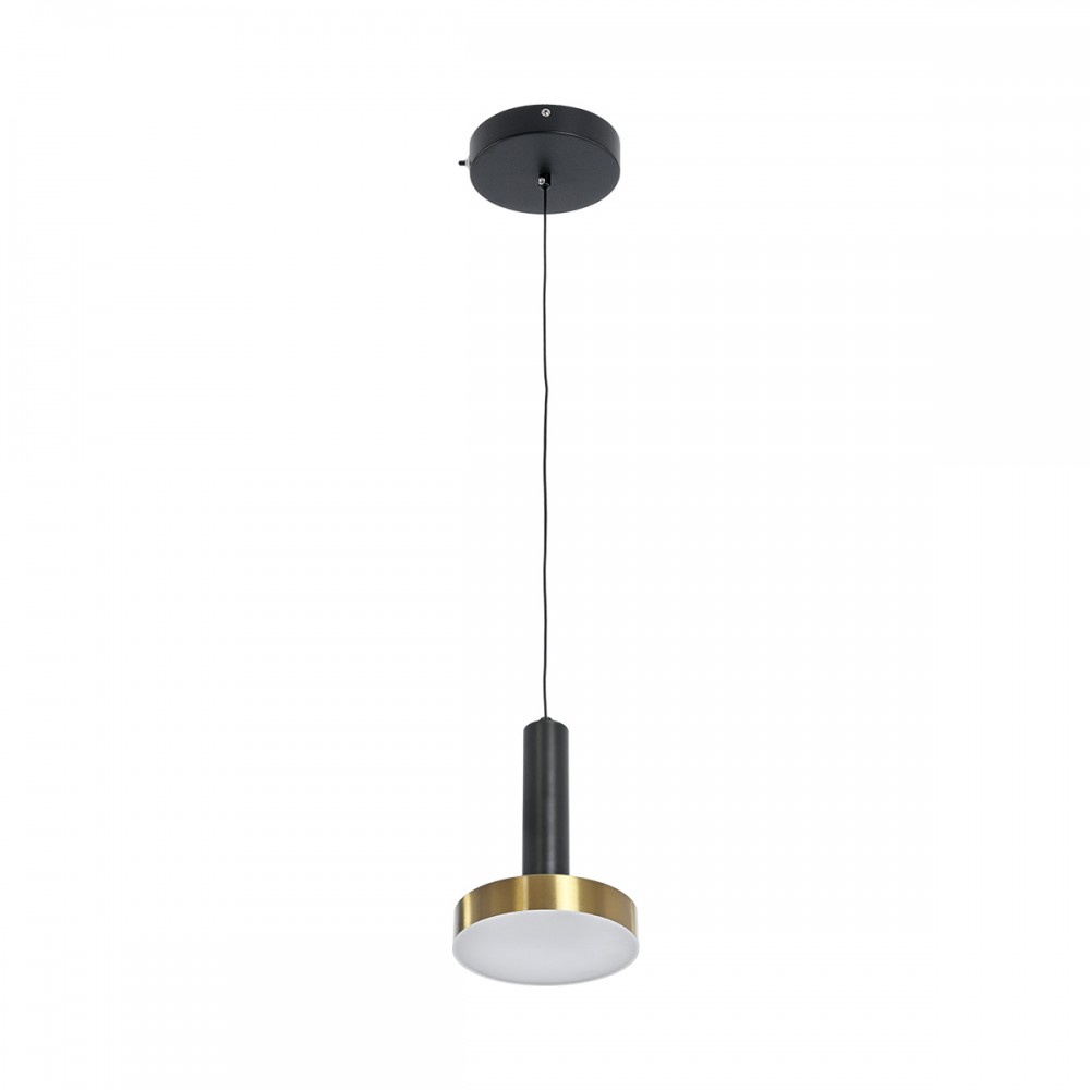 GLOBOSTAR® ZANE 60933 Κρεμαστό Φωτιστικό Design LED CCT 18W 2016lm 120° AC 220-240V IP20 - Εναλλαγή Φωτισμού μέσω Τηλεχειριστηρίου All In One Ψυχρό 6000k+Φυσικό 4500k+Θερμό 2700k Dimmable - Φ15 x Υ20cm - Μαύρο & Χρυσό - 3 Χρόνια Εγγύηση