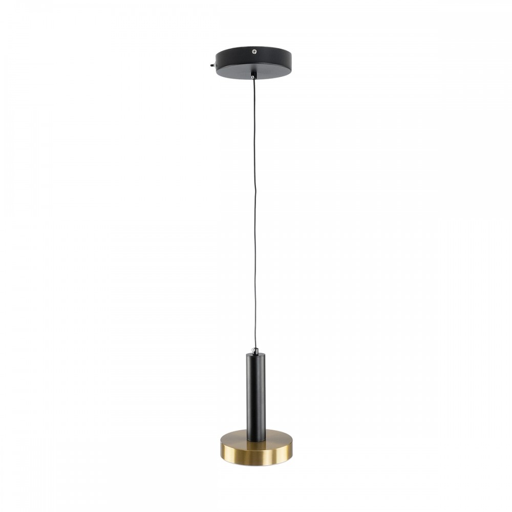 GLOBOSTAR® ZANE 60933 Κρεμαστό Φωτιστικό Design LED CCT 18W 2016lm 120° AC 220-240V IP20 - Εναλλαγή Φωτισμού μέσω Τηλεχειριστηρίου All In One Ψυχρό 6000k+Φυσικό 4500k+Θερμό 2700k Dimmable - Φ15 x Υ20cm - Μαύρο & Χρυσό - 3 Χρόνια Εγγύηση