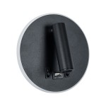 GLOBOSTAR® LADY-R 60938 Μοντέρνο Φωτιστικό Τοίχου - Απλίκα Ξενοδοχείου Reading Light με Φορτιστή USB 3A LED 6W 600lm 36° & 360° AC 220-240V IP20 Φυσικό Λευκό 4500K - Bridgelux COB Chip & TÜV SÜD Driver - Μαύρο Ματ - Μ15 x Π15 x Υ7cm - 3 Χρόνια Εγγ