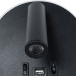 GLOBOSTAR® LADY-R 60938 Μοντέρνο Φωτιστικό Τοίχου - Απλίκα Ξενοδοχείου Reading Light με Φορτιστή USB 3A LED 6W 600lm 36° & 360° AC 220-240V IP20 Φυσικό Λευκό 4500K - Bridgelux COB Chip & TÜV SÜD Driver - Μαύρο Ματ - Μ15 x Π15 x Υ7cm - 3 Χρόνια Εγγ
