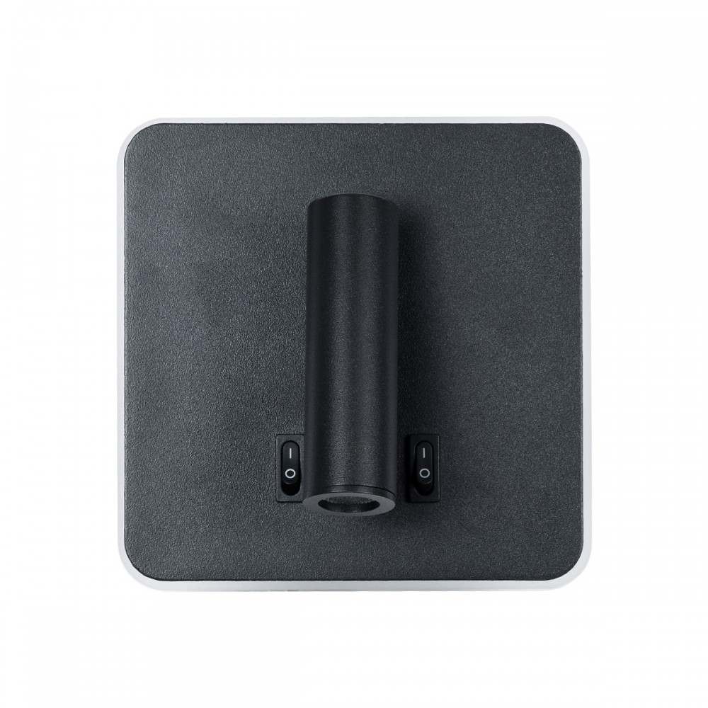 GLOBOSTAR® LADY-S 60942 Μοντέρνο Φωτιστικό Τοίχου - Απλίκα Ξενοδοχείου Reading Light με Φορτιστή USB 3A LED 6W 600lm 36° & 360° AC 220-240V IP20 Φυσικό Λευκό 4500K - Bridgelux COB Chip & TÜV SÜD Driver - Μαύρο Ματ - Μ15 x Π15 x Υ7cm - 3 Χρόνια Εγγ