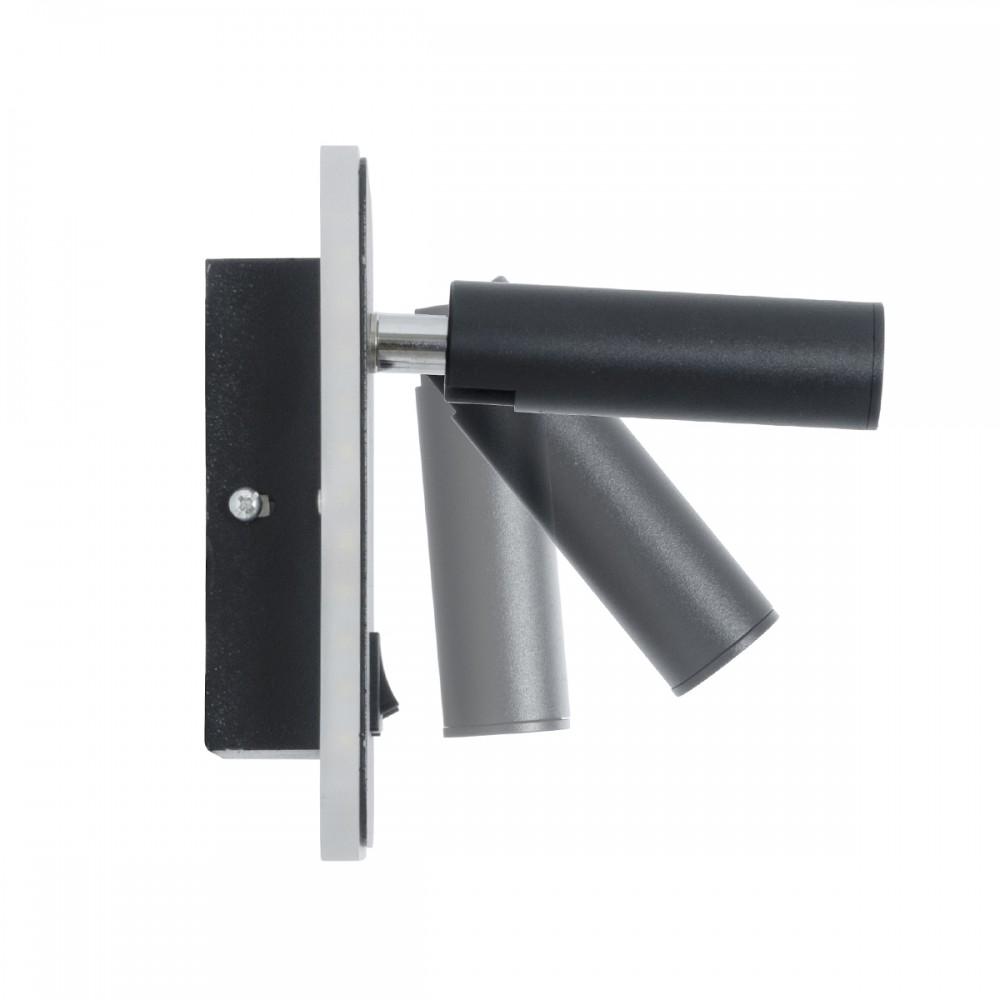 GLOBOSTAR® LADY-S 60942 Μοντέρνο Φωτιστικό Τοίχου - Απλίκα Ξενοδοχείου Reading Light με Φορτιστή USB 3A LED 6W 600lm 36° & 360° AC 220-240V IP20 Φυσικό Λευκό 4500K - Bridgelux COB Chip & TÜV SÜD Driver - Μαύρο Ματ - Μ15 x Π15 x Υ7cm - 3 Χρόνια Εγγ