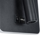 GLOBOSTAR® LADY-S 60942 Μοντέρνο Φωτιστικό Τοίχου - Απλίκα Ξενοδοχείου Reading Light με Φορτιστή USB 3A LED 6W 600lm 36° & 360° AC 220-240V IP20 Φυσικό Λευκό 4500K - Bridgelux COB Chip & TÜV SÜD Driver - Μαύρο Ματ - Μ15 x Π15 x Υ7cm - 3 Χρόνια Εγγ