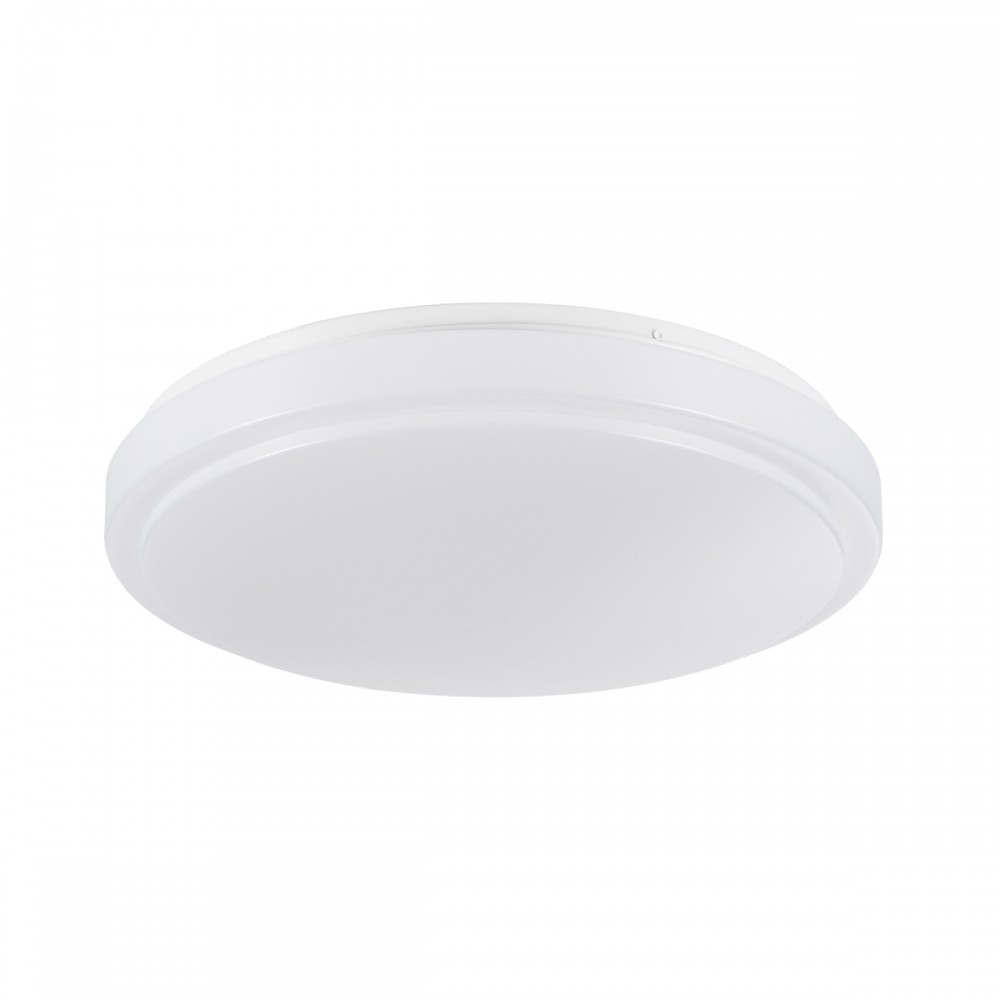 GloboStar® SENSORANO 60995 Πλαφονιέρα Οροφής LED 30W 3000lm 120° AC 220-240V με Ενσωματωμένο Σύστημα Ρυθμιζόμενου Microwave Αισθητήρα Κίνησης - Αδιάβροχη IP54 Φ38 x Υ5.3cm Φυσικό Λευκό 4500K - Λευκό - Bridgelux Chips - 3 Years Warranty