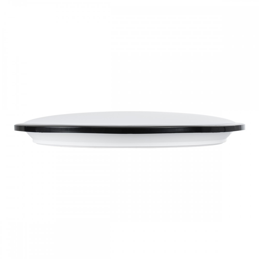 GloboStar® TUFFIN 60998 Πλαφονιέρα Οροφής LED 36W 4140lm 120° AC 220-240V Αδιάβροχη IP54 Φ48 x Υ6.5cm Ψυχρό Λευκό 6000K - Μαύρο - Bridgelux Chips - 3 Years Warranty