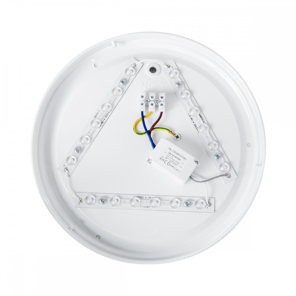 GloboStar® CELANO 61006 LED Πλαφονιέρα Οροφής Στρόγγυλη Φ26 20W 1900lm 120° AC 220-240V Αδιάβροχη IP54 Φ26 x Υ6cm Φυσικό Λευκό 4500K - 3 Χρόνια Εγγύηση