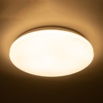 GloboStar® CELANO 61010 LED Πλαφονιέρα Οροφής Στρόγγυλη Φ33 30W 2700lm 120° AC 220-240V Αδιάβροχη IP54 Φ33 x Υ6cm Θερμό Λευκό 2700K - 3 Χρόνια Εγγύηση