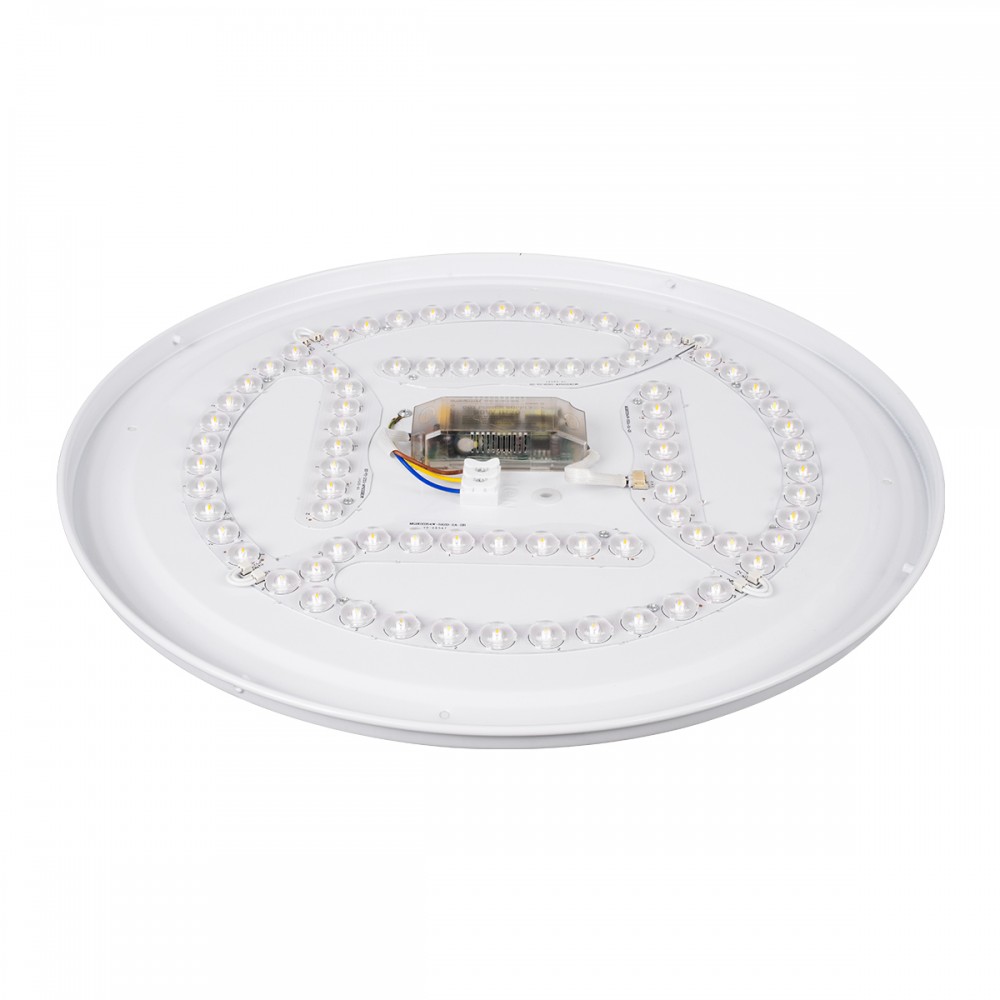 GloboStar® AVA 61017 Πλαφονιέρα Οροφής LED CCT 76W 8372lm 120° AC 220-240V - Εναλλαγή Φωτισμού μέσω Τηλεχειριστηρίου All In One Ψυχρό Λευκό 6000k+Φυσικό Λευκό 4500k+Θερμό Λευκό 2700k Dimmable Φ48cm - Λευκό - 3 Years Warranty