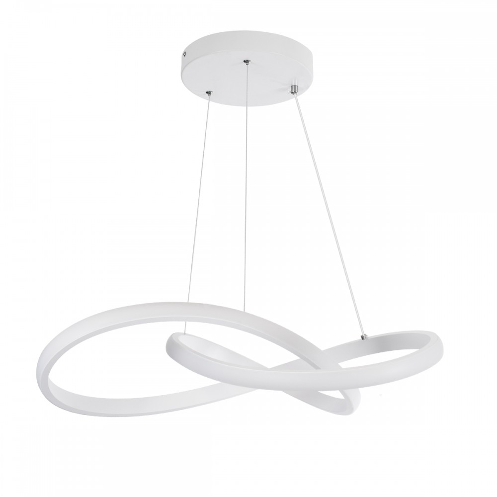 GloboStar® DEXTER 61050 Κρεμαστό Φωτιστικό Οροφής Design LED CCT 72W 8064lm 300° AC 220-240V - Εναλλαγή Φωτισμού μέσω Τηλεχειριστηρίου All In One Ψυχρό 6000k+Φυσικό 4500k+Θερμό 2700k Dimmable Φ56cm - Λευκό - 3 Years Warranty