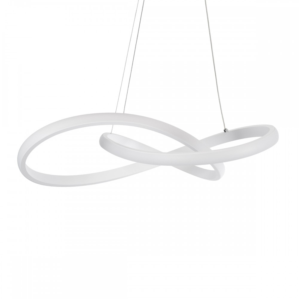 GloboStar® DEXTER 61050 Κρεμαστό Φωτιστικό Οροφής Design LED CCT 72W 8064lm 300° AC 220-240V - Εναλλαγή Φωτισμού μέσω Τηλεχειριστηρίου All In One Ψυχρό 6000k+Φυσικό 4500k+Θερμό 2700k Dimmable Φ56cm - Λευκό - 3 Years Warranty