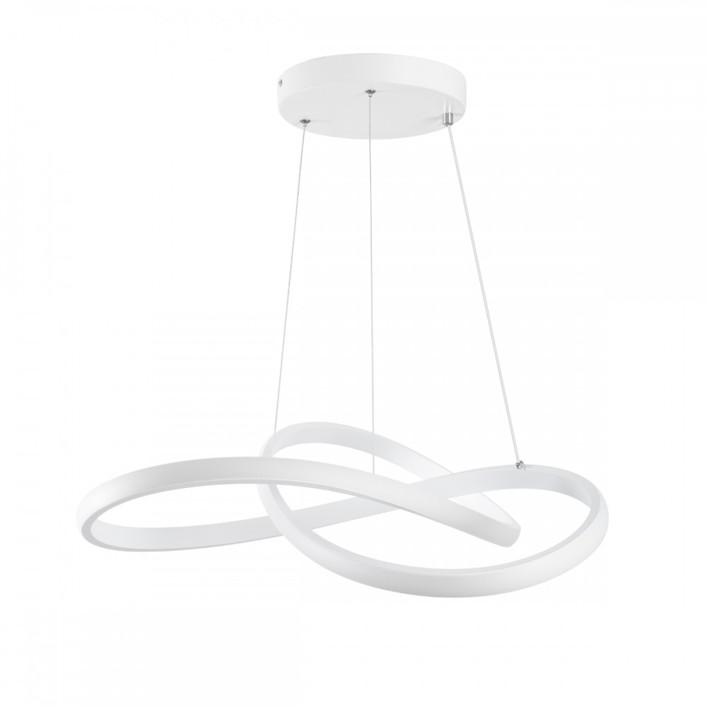 GloboStar® DEXTER 61050 Κρεμαστό Φωτιστικό Οροφής Design LED CCT 72W 8064lm 300° AC 220-240V - Εναλλαγή Φωτισμού μέσω Τηλεχειριστηρίου All In One Ψυχρό 6000k+Φυσικό 4500k+Θερμό 2700k Dimmable Φ56cm - Λευκό - 3 Years Warranty