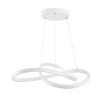 GloboStar® DEXTER 61050 Κρεμαστό Φωτιστικό Οροφής Design LED CCT 72W 8064lm 300° AC 220-240V - Εναλλαγή Φωτισμού μέσω Τηλεχειριστηρίου All In One Ψυχρό 6000k+Φυσικό 4500k+Θερμό 2700k Dimmable Φ56cm - Λευκό - 3 Years Warranty