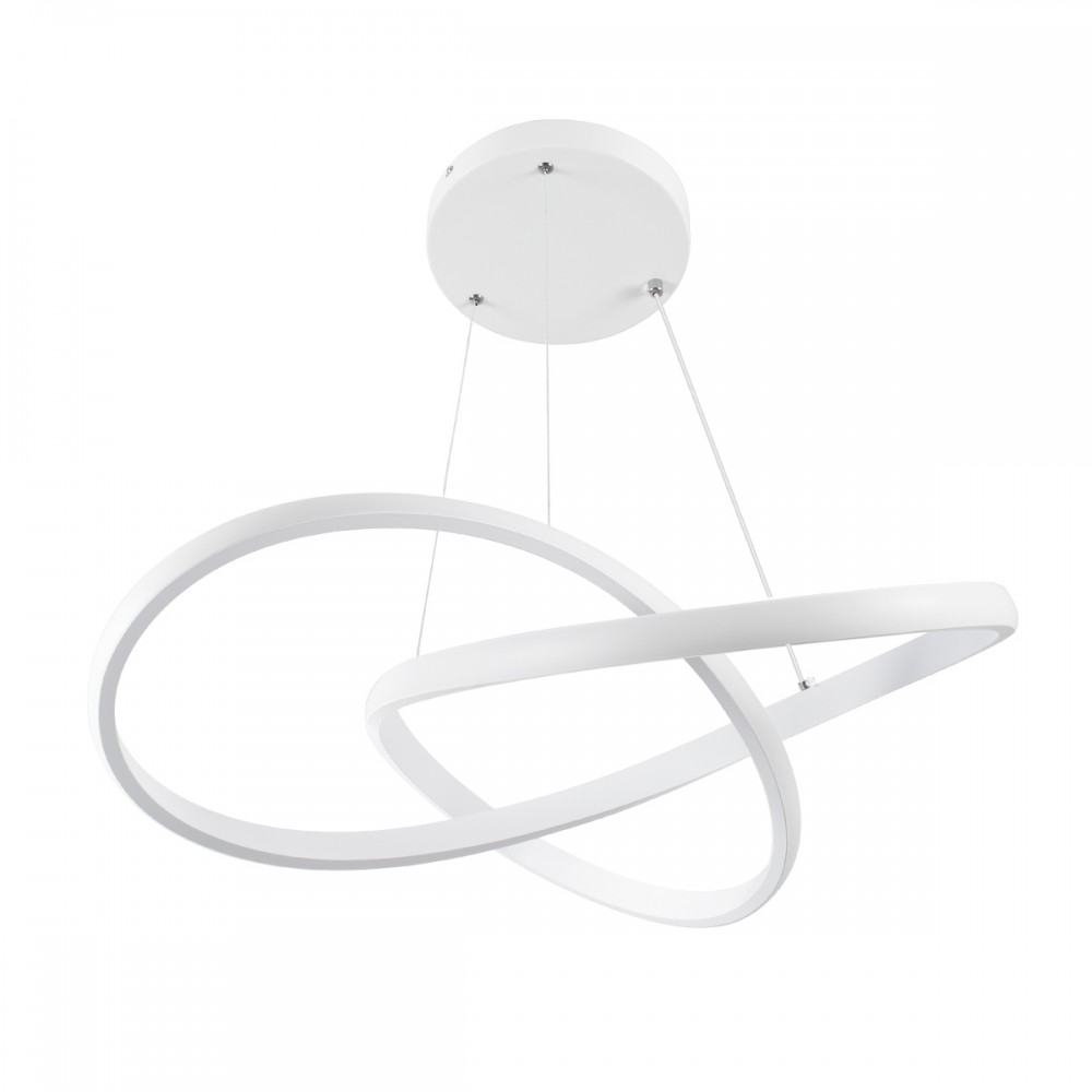 GloboStar® DEXTER 61050 Κρεμαστό Φωτιστικό Οροφής Design LED CCT 72W 8064lm 300° AC 220-240V - Εναλλαγή Φωτισμού μέσω Τηλεχειριστηρίου All In One Ψυχρό 6000k+Φυσικό 4500k+Θερμό 2700k Dimmable Φ56cm - Λευκό - 3 Years Warranty