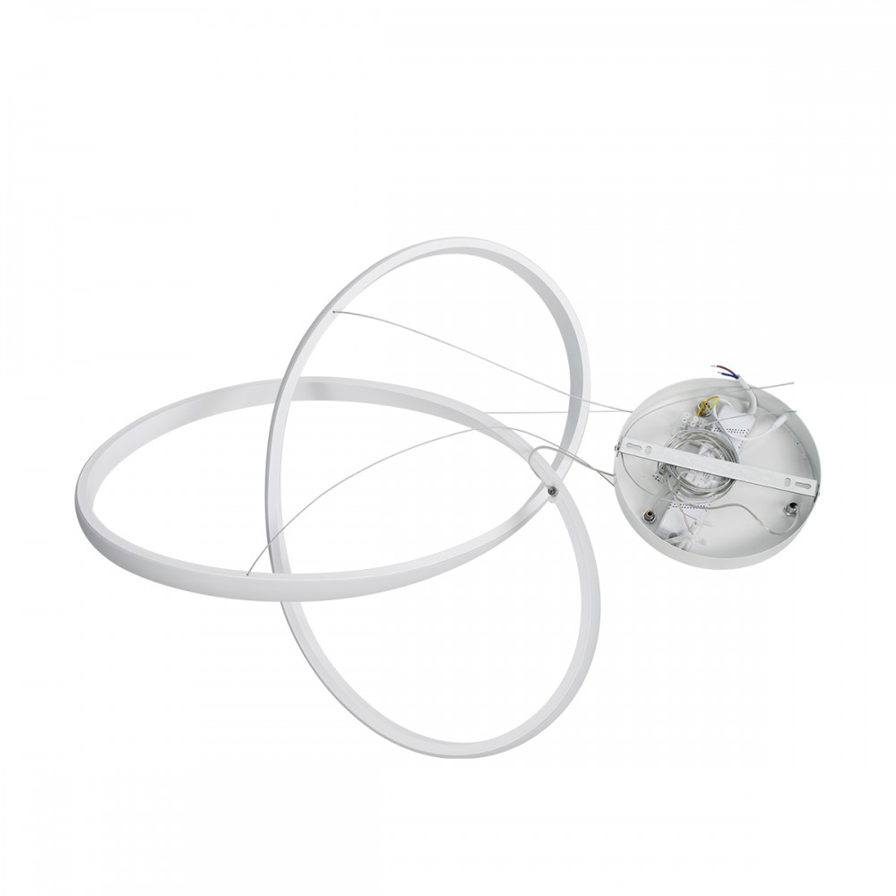 GloboStar® DEXTER 61050 Κρεμαστό Φωτιστικό Οροφής Design LED CCT 72W 8064lm 300° AC 220-240V - Εναλλαγή Φωτισμού μέσω Τηλεχειριστηρίου All In One Ψυχρό 6000k+Φυσικό 4500k+Θερμό 2700k Dimmable Φ56cm - Λευκό - 3 Years Warranty