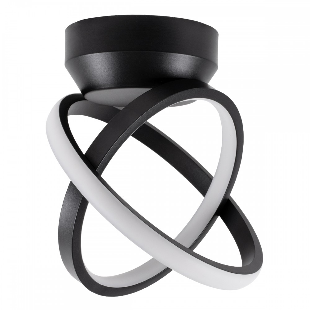 GloboStar® AMELIA 61052 Φωτιστικό Οροφής Design LED CCT 20W 2400lm 300° AC 220-240V - Εναλλαγή Φωτισμού μέσω Διακόπτη On/Off All In One Ψυχρό 6000k+Φυσικό 4500k+Θερμό 2700k Μ24.5 x Π16 x Υ25cm - Μαύρο