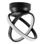 GloboStar® AMELIA 61052 Φωτιστικό Οροφής Design LED CCT 20W 2400lm 300° AC 220-240V - Εναλλαγή Φωτισμού μέσω Διακόπτη On/Off All In One Ψυχρό 6000k+Φυσικό 4500k+Θερμό 2700k Μ24.5 x Π16 x Υ25cm - Μαύρο