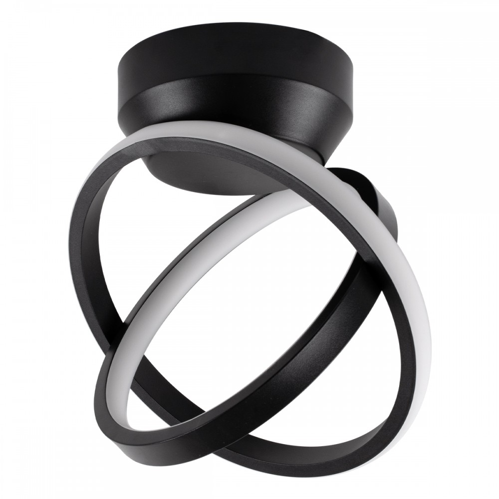 GloboStar® AMELIA 61052 Φωτιστικό Οροφής Design LED CCT 20W 2400lm 300° AC 220-240V - Εναλλαγή Φωτισμού μέσω Διακόπτη On/Off All In One Ψυχρό 6000k+Φυσικό 4500k+Θερμό 2700k Μ24.5 x Π16 x Υ25cm - Μαύρο