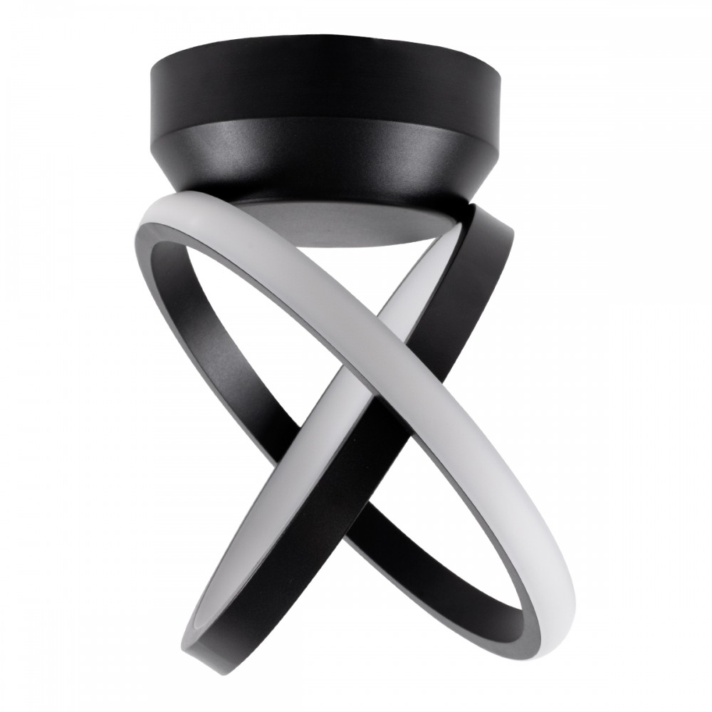 GloboStar® AMELIA 61052 Φωτιστικό Οροφής Design LED CCT 20W 2400lm 300° AC 220-240V - Εναλλαγή Φωτισμού μέσω Διακόπτη On/Off All In One Ψυχρό 6000k+Φυσικό 4500k+Θερμό 2700k Μ24.5 x Π16 x Υ25cm - Μαύρο