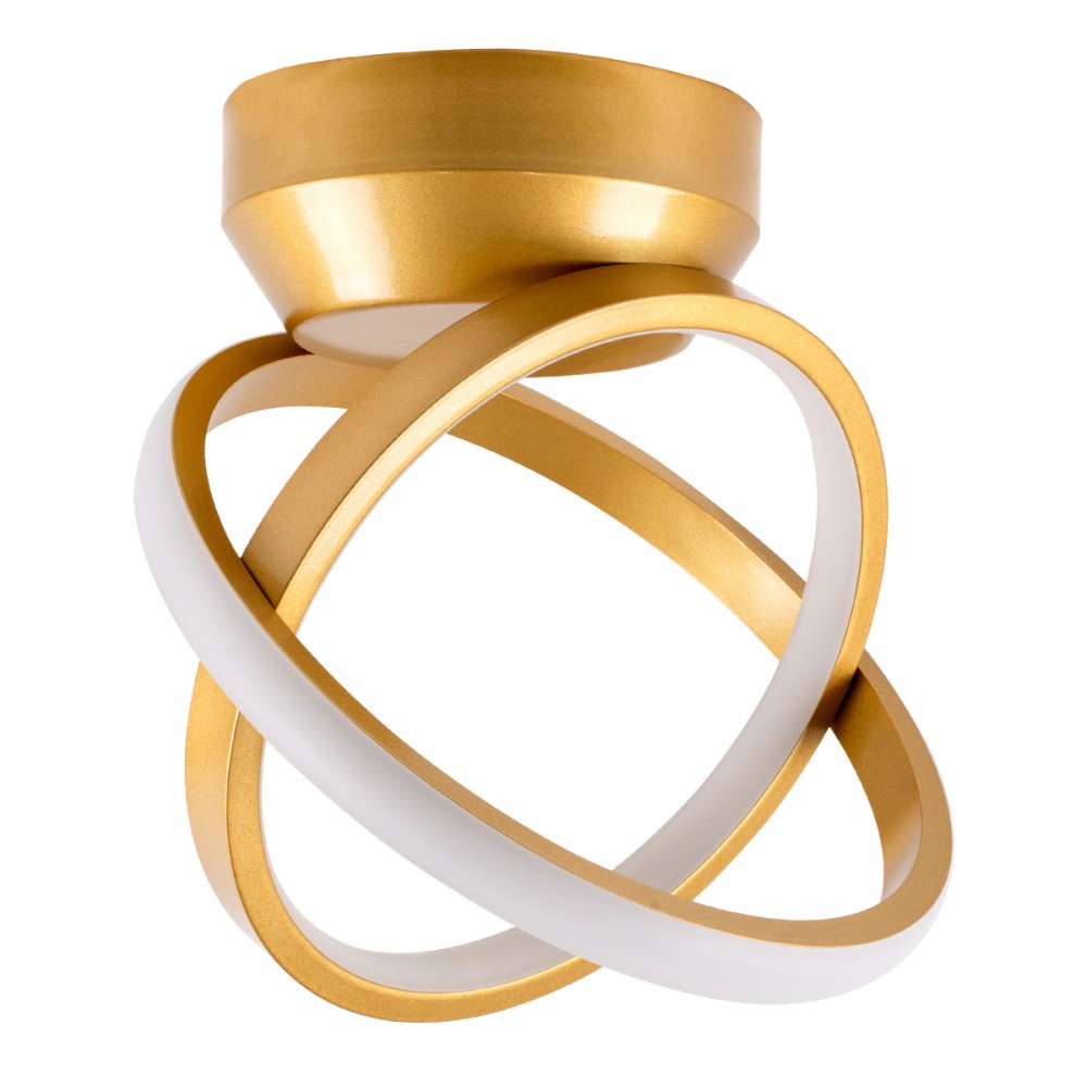 GloboStar® AMELIA 61054 Φωτιστικό Οροφής Design LED CCT 20W 2400lm 300° AC 220-240V - Εναλλαγή Φωτισμού μέσω Διακόπτη On/Off All In One Ψυχρό 6000k+Φυσικό 4500k+Θερμό 2700k Μ24.5 x Π16 x Υ25cm - Χρυσό Βούρτσας