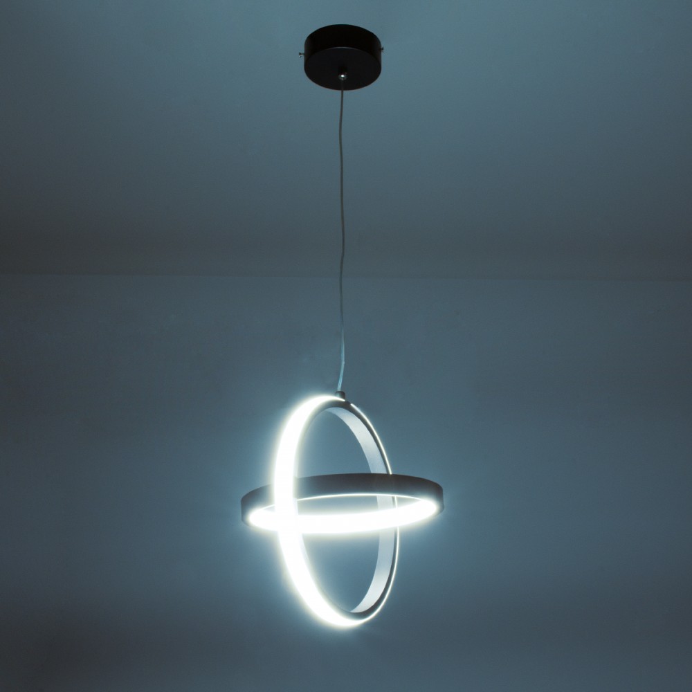 GloboStar® ALICE 61055 Κρεμαστό Φωτιστικό Οροφής Design LED CCT 20W 2400lm 300° AC 220-240V - Εναλλαγή Φωτισμού μέσω Διακόπτη On/Off All In One Ψυχρό 6000k+Φυσικό 4500k+Θερμό 2700k Μ25 x Π22 x Υ25cm - Μαύρο