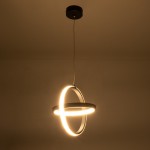 GloboStar® ALICE 61055 Κρεμαστό Φωτιστικό Οροφής Design LED CCT 20W 2400lm 300° AC 220-240V - Εναλλαγή Φωτισμού μέσω Διακόπτη On/Off All In One Ψυχρό 6000k+Φυσικό 4500k+Θερμό 2700k Μ25 x Π22 x Υ25cm - Μαύρο