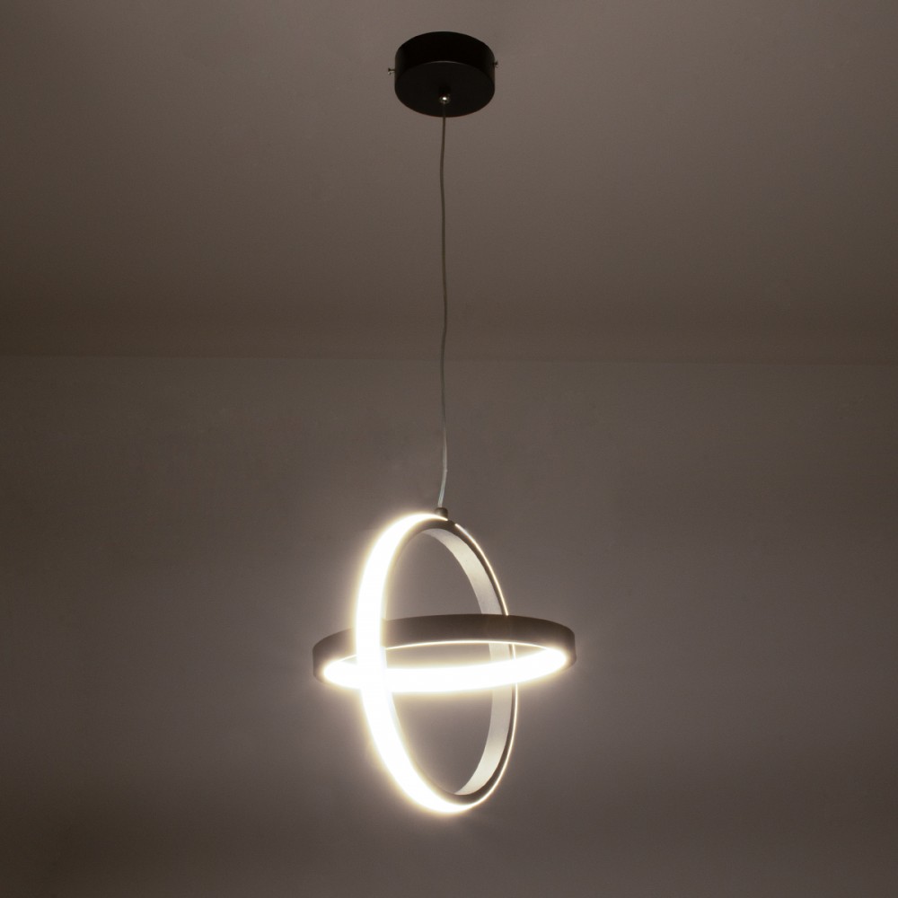 GloboStar® ALICE 61055 Κρεμαστό Φωτιστικό Οροφής Design LED CCT 20W 2400lm 300° AC 220-240V - Εναλλαγή Φωτισμού μέσω Διακόπτη On/Off All In One Ψυχρό 6000k+Φυσικό 4500k+Θερμό 2700k Μ25 x Π22 x Υ25cm - Μαύρο