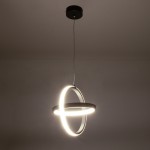 GloboStar® ALICE 61055 Κρεμαστό Φωτιστικό Οροφής Design LED CCT 20W 2400lm 300° AC 220-240V - Εναλλαγή Φωτισμού μέσω Διακόπτη On/Off All In One Ψυχρό 6000k+Φυσικό 4500k+Θερμό 2700k Μ25 x Π22 x Υ25cm - Μαύρο