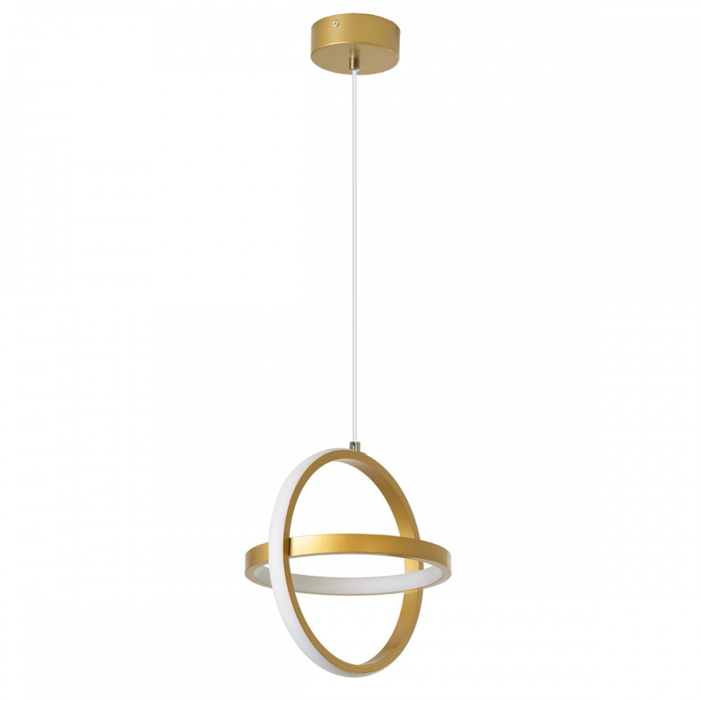 GloboStar® ALICE 61057 Κρεμαστό Φωτιστικό Οροφής Design LED CCT 20W 2400lm 300° AC 220-240V - Εναλλαγή Φωτισμού μέσω Διακόπτη On/Off All In One Ψυχρό 6000k+Φυσικό 4500k+Θερμό 2700k Μ25 x Π22 x Υ25cm - Χρυσό Βούρτσας