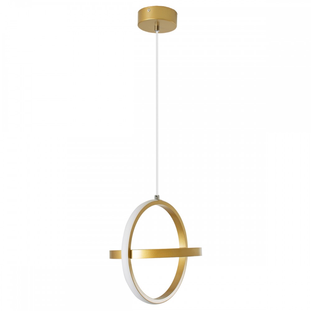 GloboStar® ALICE 61057 Κρεμαστό Φωτιστικό Οροφής Design LED CCT 20W 2400lm 300° AC 220-240V - Εναλλαγή Φωτισμού μέσω Διακόπτη On/Off All In One Ψυχρό 6000k+Φυσικό 4500k+Θερμό 2700k Μ25 x Π22 x Υ25cm - Χρυσό Βούρτσας