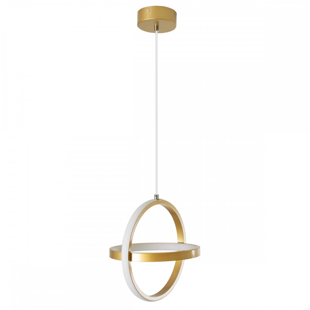 GloboStar® ALICE 61057 Κρεμαστό Φωτιστικό Οροφής Design LED CCT 20W 2400lm 300° AC 220-240V - Εναλλαγή Φωτισμού μέσω Διακόπτη On/Off All In One Ψυχρό 6000k+Φυσικό 4500k+Θερμό 2700k Μ25 x Π22 x Υ25cm - Χρυσό Βούρτσας