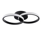 GloboStar® CORA 61058 Φωτιστικό Οροφής Design LED CCT 18W 2160lm 300° AC 220-240V - Εναλλαγή Φωτισμού μέσω Διακόπτη On/Off All In One Ψυχρό 6000k+Φυσικό 4500k+Θερμό 2700k Μ36 x Π20.5 x Υ7cm - Μαύρο