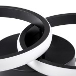GloboStar® CORA 61058 Φωτιστικό Οροφής Design LED CCT 18W 2160lm 300° AC 220-240V - Εναλλαγή Φωτισμού μέσω Διακόπτη On/Off All In One Ψυχρό 6000k+Φυσικό 4500k+Θερμό 2700k Μ36 x Π20.5 x Υ7cm - Μαύρο